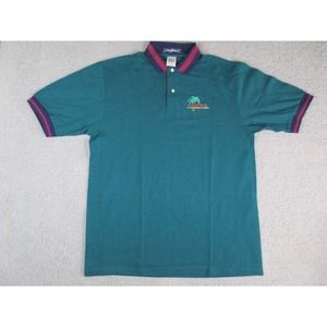 VINTAGE Outer Banks Polo Shirt Mens Large Aqua Coconuts Ft.‎ Lauderdale Florida